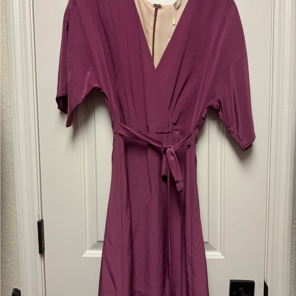 Lavender Brown Dusty Orchid Wrap Dress